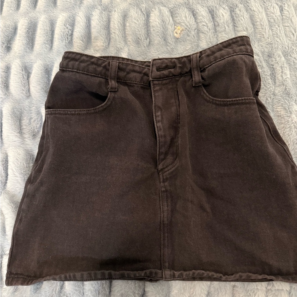 Classic Black Denim Skirt